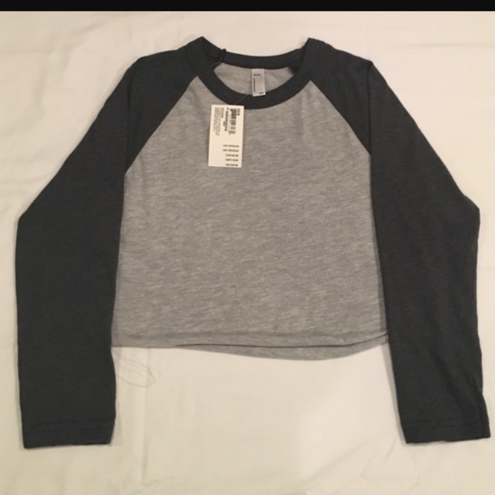 American Apparel Crop Baseball Tee