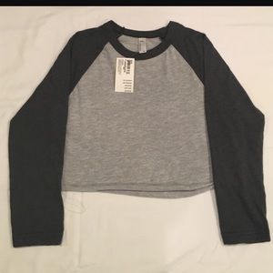 American Apparel Crop Baseball Tee