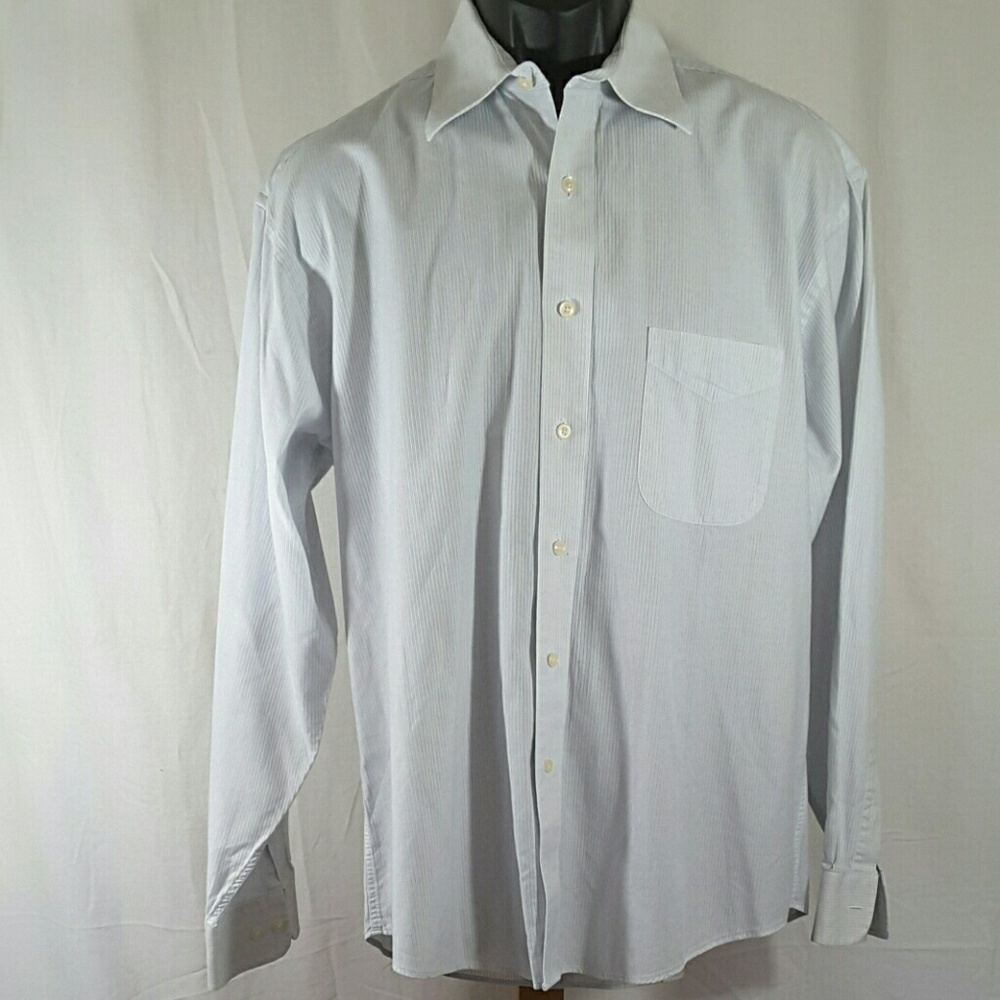 Joseph & Feiss Blue Striped Long Sleeved Dress Shi