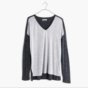 EUC Madewell Anthem Color Block V Neck Tee