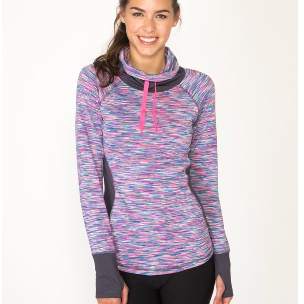 NWT Micro Fleece Lined Pullover Cowl Neck Pocket