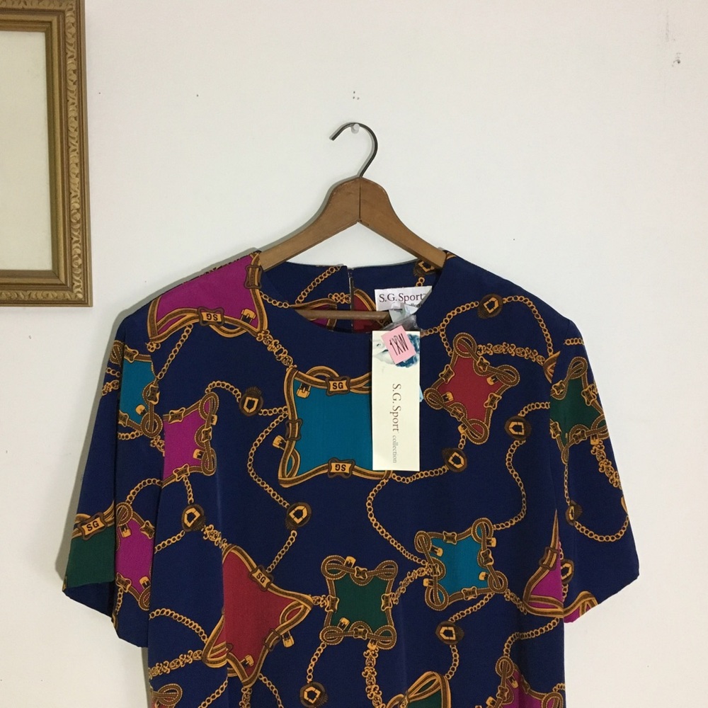 Deadstock Vintage Chain Print Versace Style Top