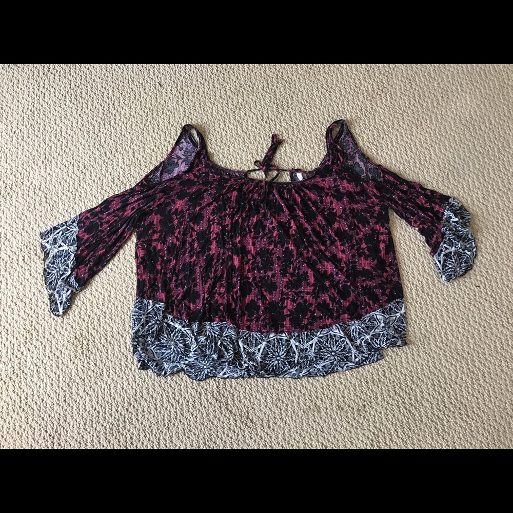 Free People Cut Out Shoulder Top