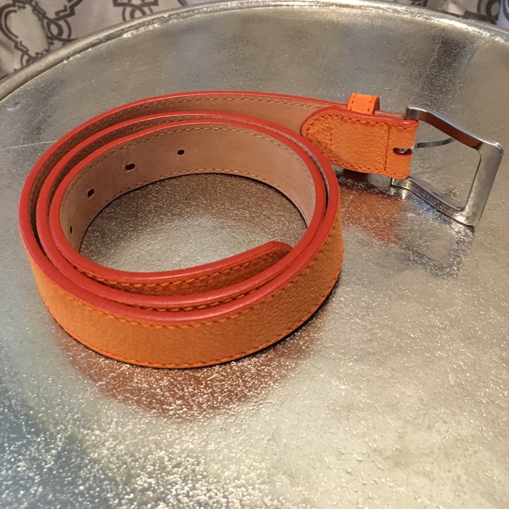 VIneyard Vines Orange Men's Leather Belt