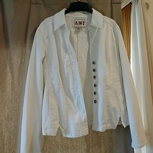 AMX white denim jacket