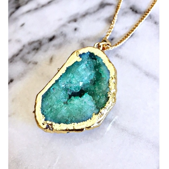 Whimsy Jewelry - Green Quartz Geode Necklace