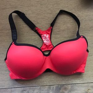 Pink push up sports bra
