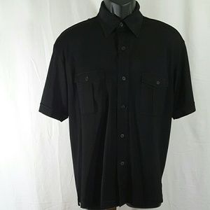 Michael Brandon Black Short Sleeved Medium Shirt