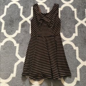"Double Zero" Black/Brown Dress W/ Deep "V" Back