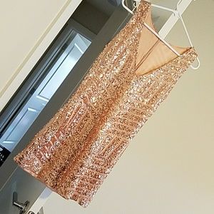 Rose Gold sequin mini dress