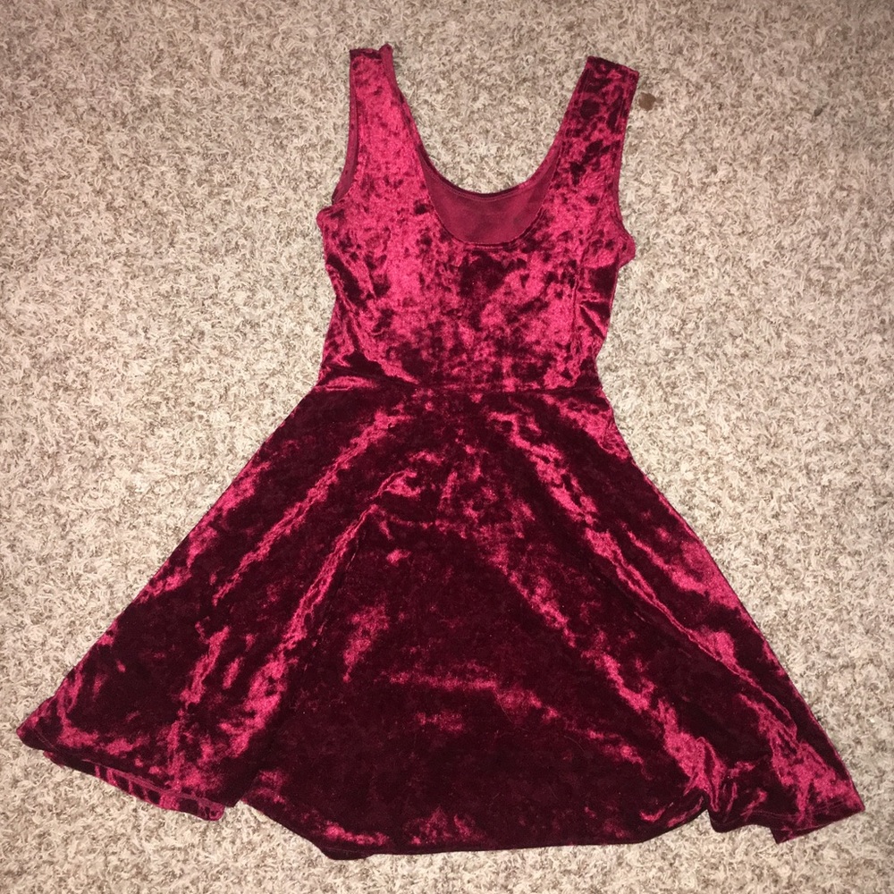 Velvet Crimson Skater Dress