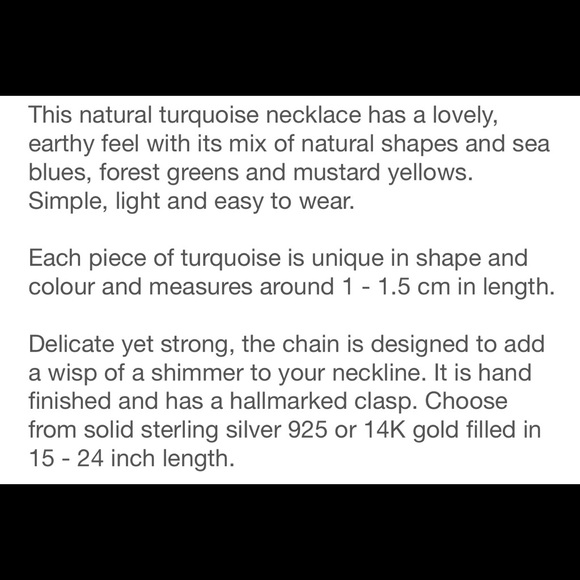 Natural Turquoise & 14K Gold Raw Stone Necklace - Picture 4 of 4