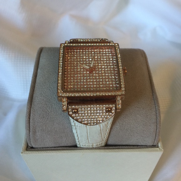 PEUGEOT White and rose gold watch SWAROVSKI - Picture 4 of 8