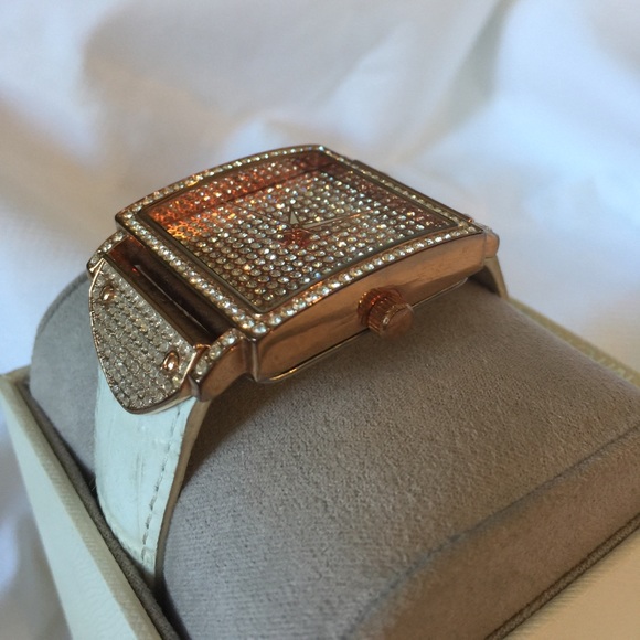 PEUGEOT White and rose gold watch SWAROVSKI - Picture 2 of 8