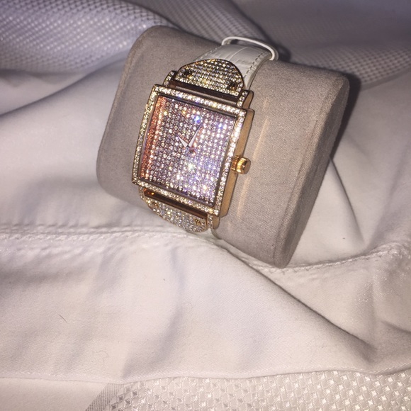 PEUGEOT White and rose gold watch SWAROVSKI - Picture 7 of 8