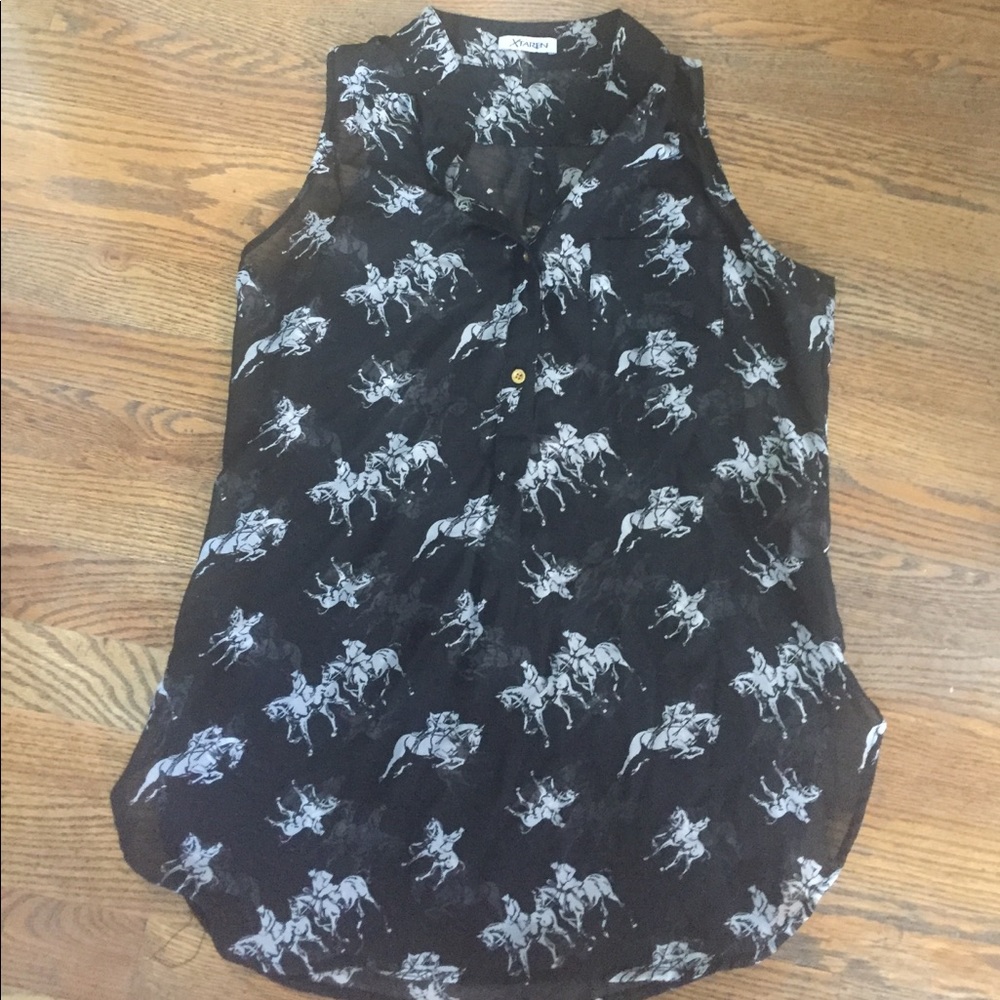 Sheer black horse top from ModCloth