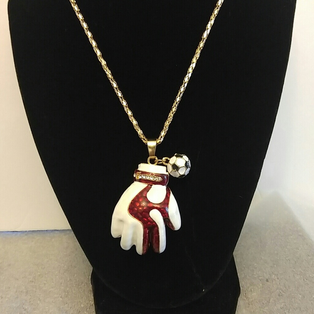 Soccer glove necklace