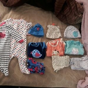0-3 month longsleeve outfit bundle