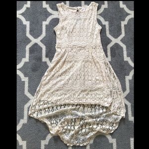 "Xhilaration" Cream Lace High/Low Dress
