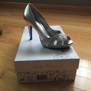 Silver platform heels
