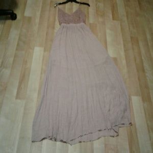 Linen backless dress