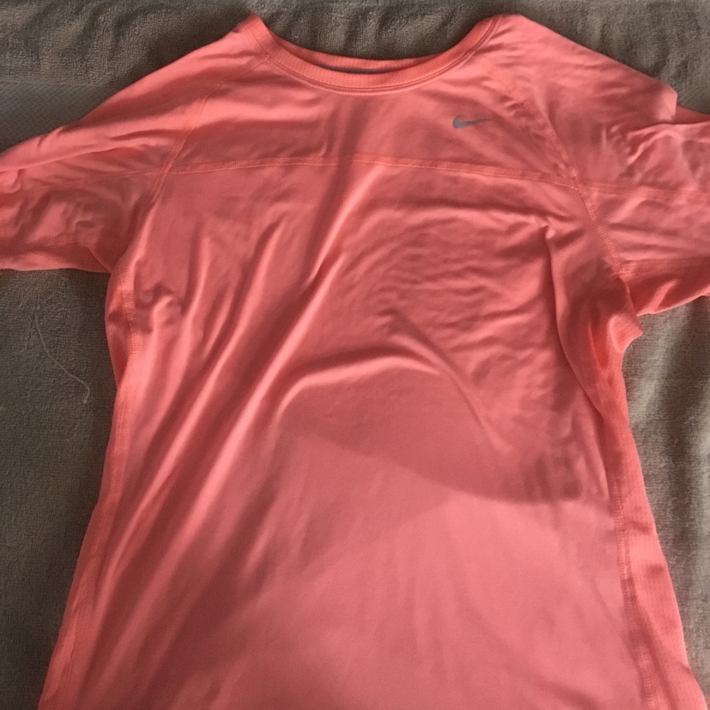 Women's coral Nike dri fit shirt