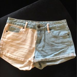 Pink/blue denim forever 21 shorts