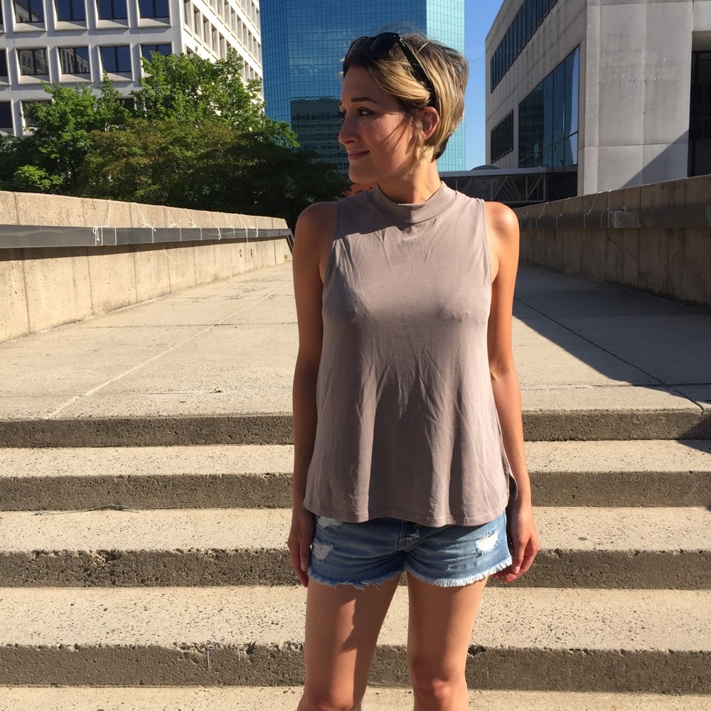 Mock turtleneck tank
