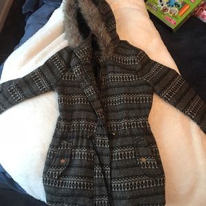 Tribal printed fitted Winter coat