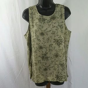 Karen Scott PL Green Sleeveless Shirt