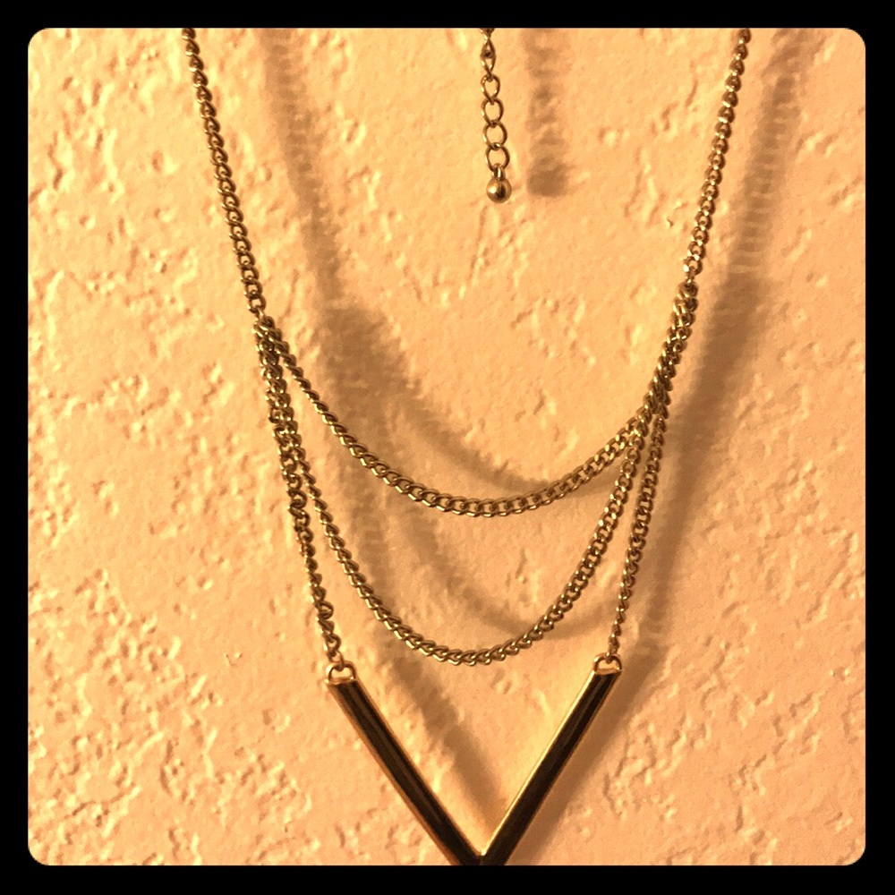 G by Guess Gold multilayer 'V' necklace.