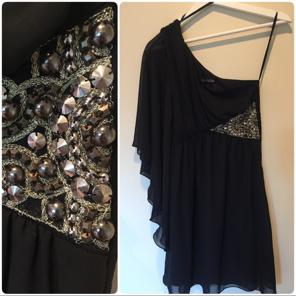 Formal One Shoulder Black Dress