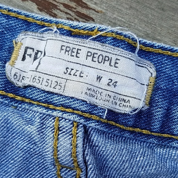 Free People Lace Edge Denim Shorts - Picture 4 of 5