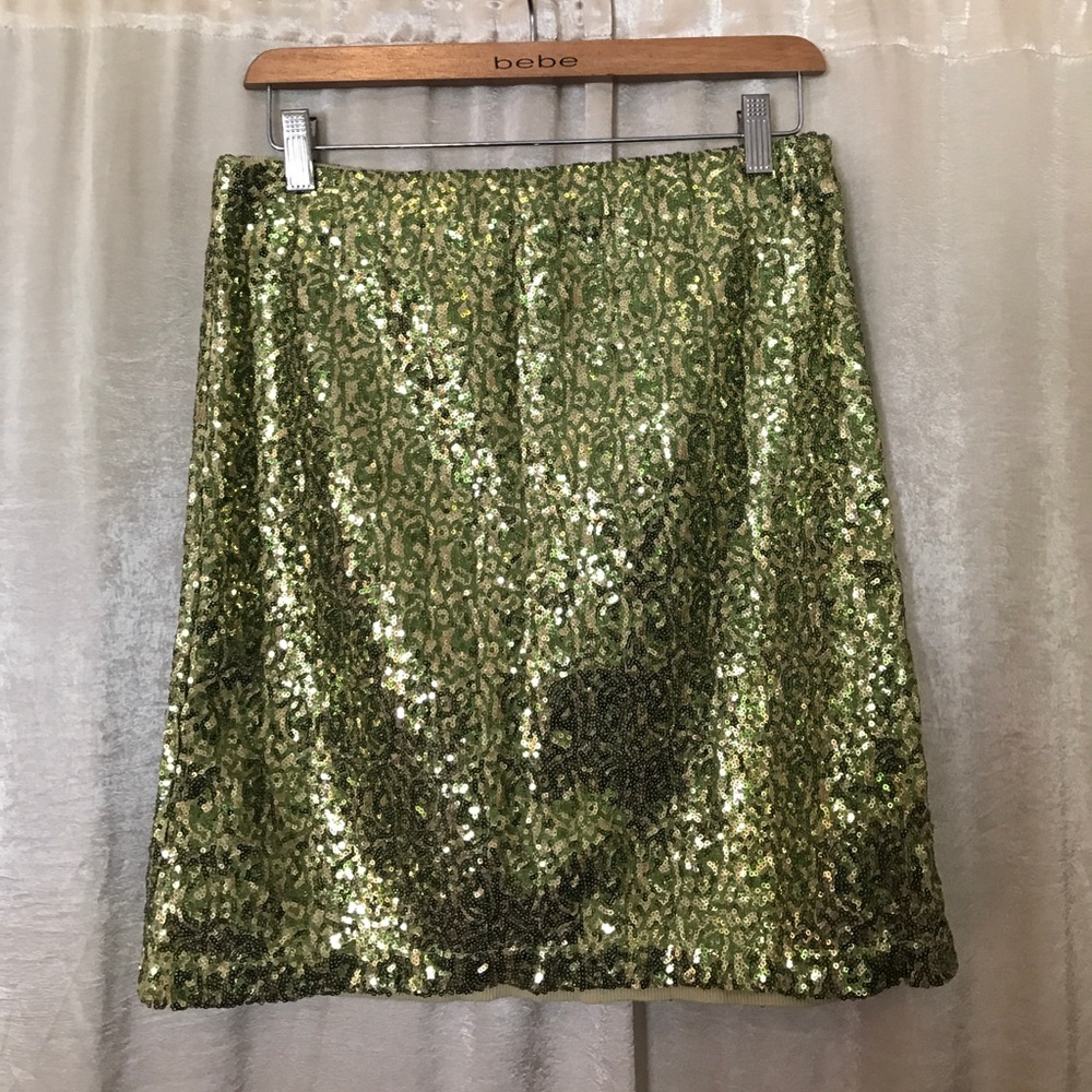 Pink Tartan green and gold sequined skirt - NWT
