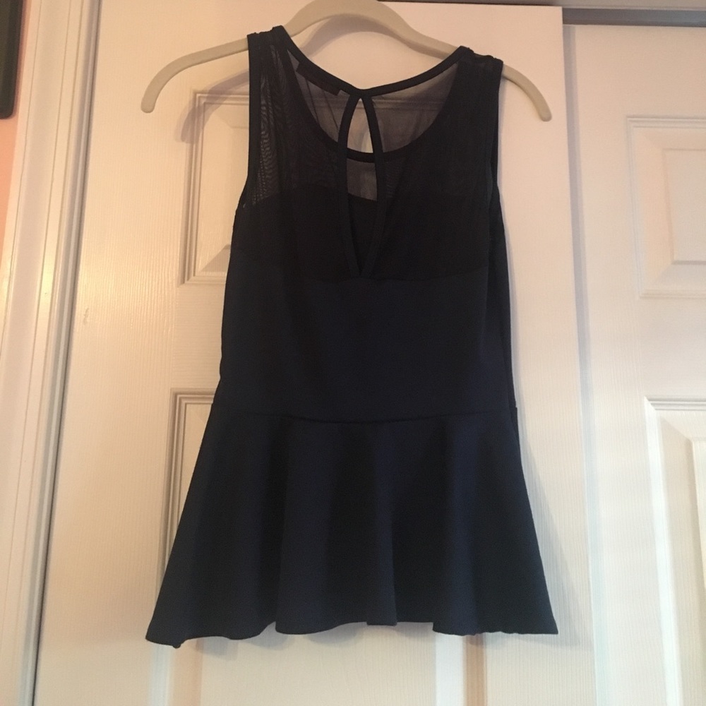 Navy blue peplum top - Picture 4 of 4