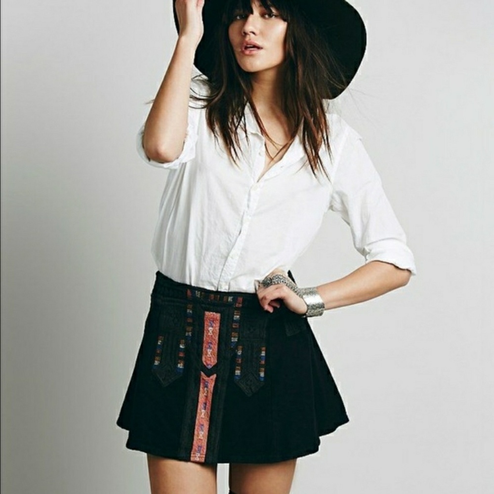 Free People New Romantics Tribal Cheer Skirt