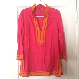 Tory Burch Pink/Orange Tory Tunic [size 12]