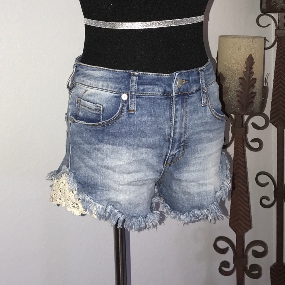 High Rise Denim Shorts