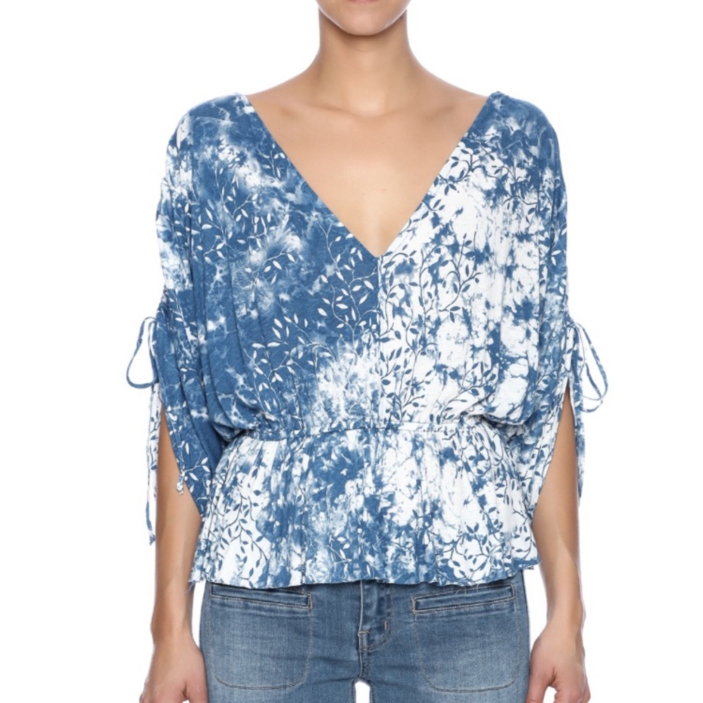 Free People Blue Tie Dye Top