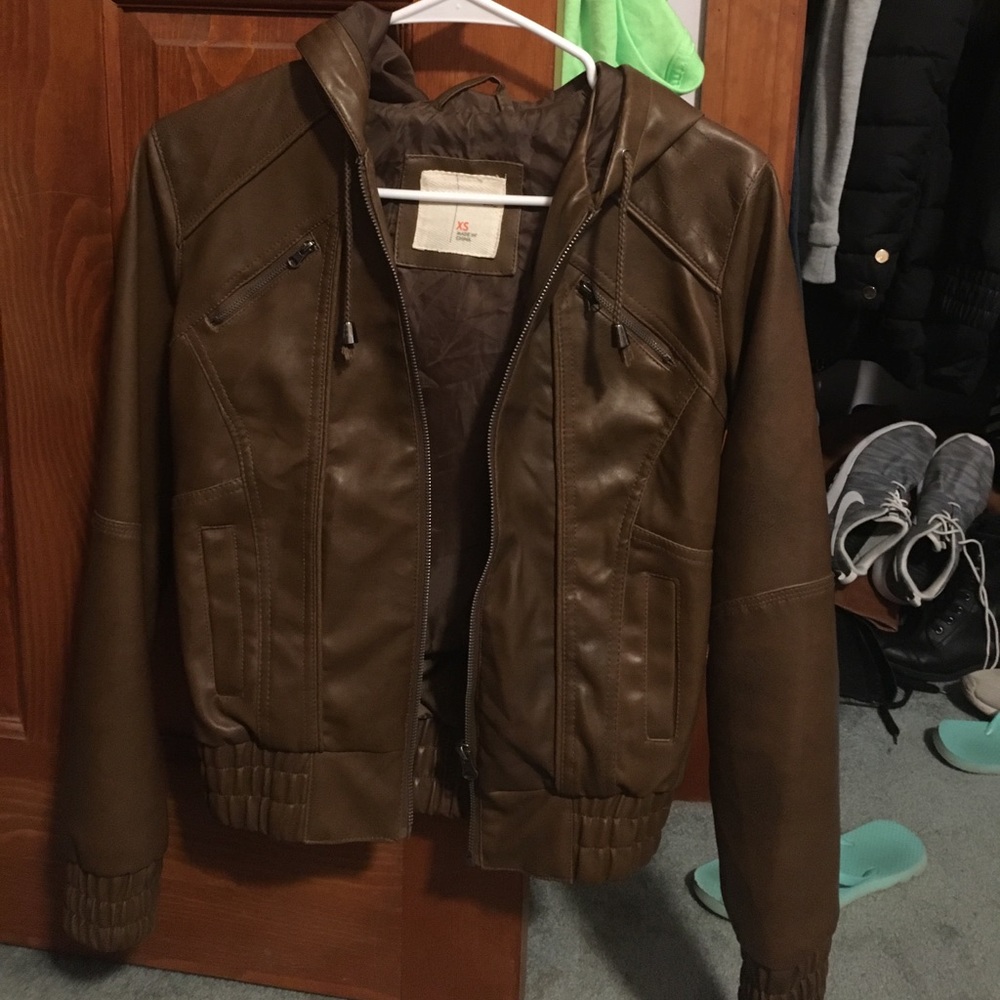 PacSun sound and matter brown leather jacket