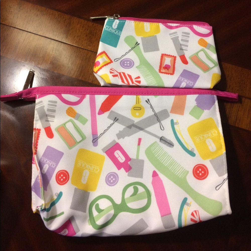 Clinique make up travel bag set-large & small