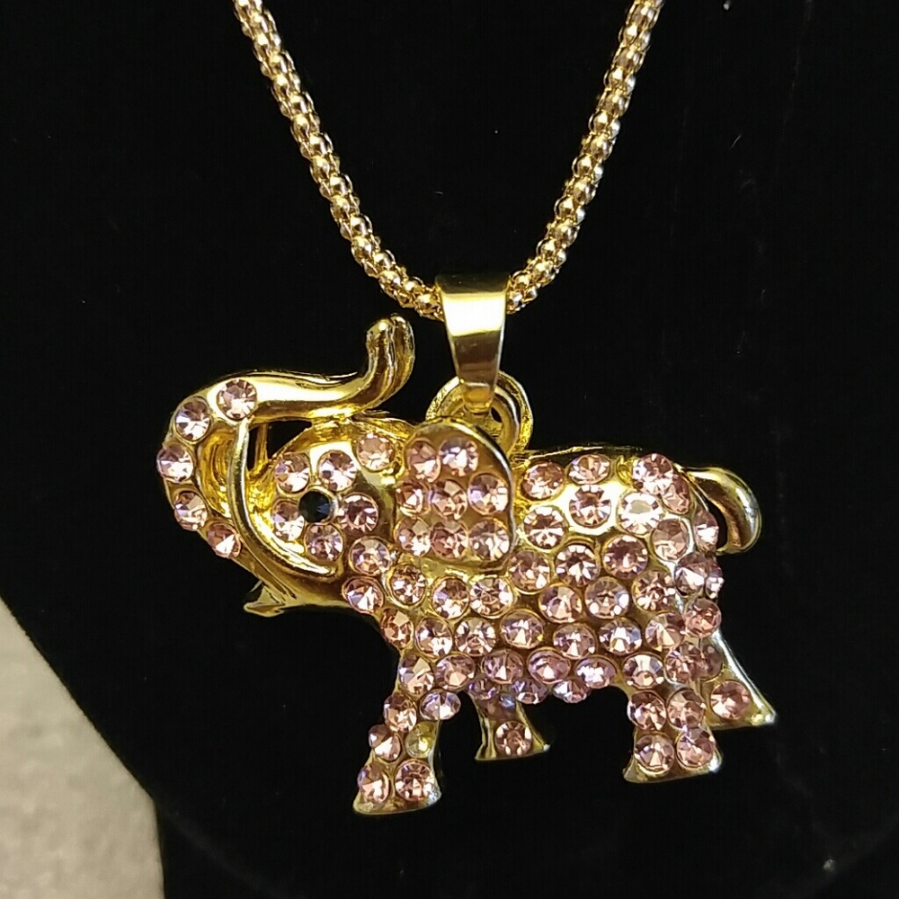 Cute pink rhinestone elephant