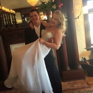 White prom dress !!