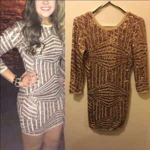Gold sequin dress