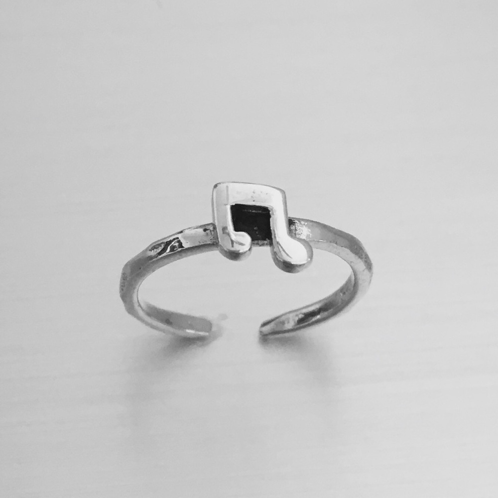 Sterling Silver Musical Note Toe Ring - image 2