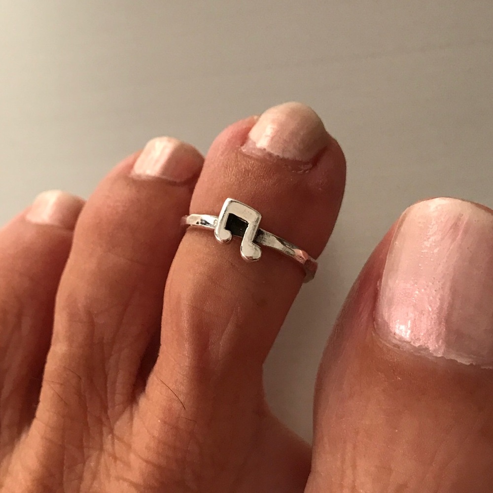 Sterling Silver Musical Note Toe Ring - image 5