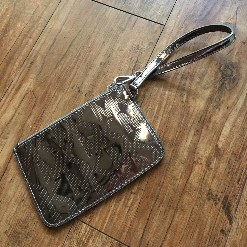 silver MK wristlet