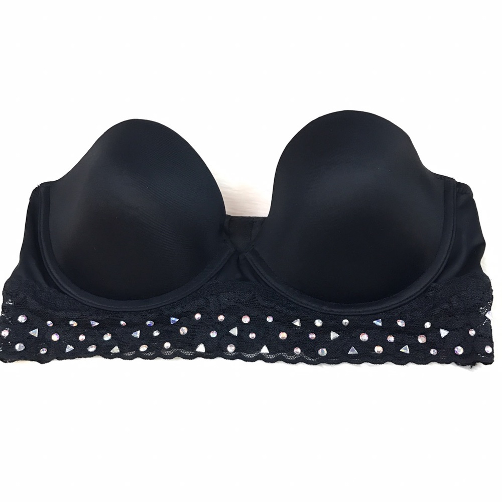 PINK Victoria's Secret 34C Bustier Bra Black - Picture 1 of 8