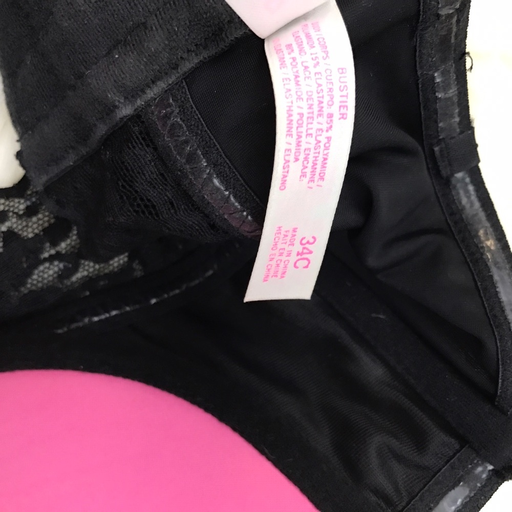 PINK Victoria's Secret 34C Bustier Bra Black - Picture 8 of 8