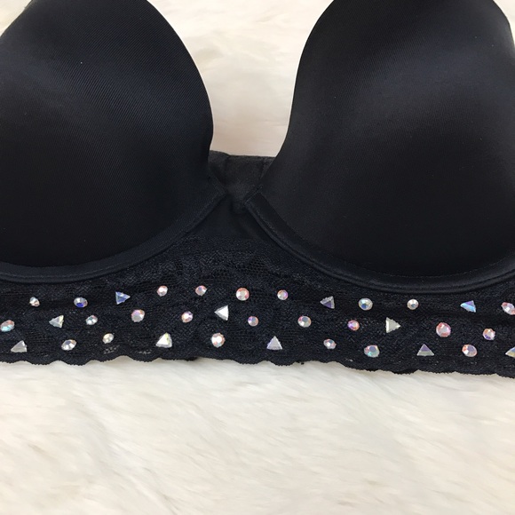PINK Victoria's Secret 34C Bustier Bra Black - Picture 2 of 8